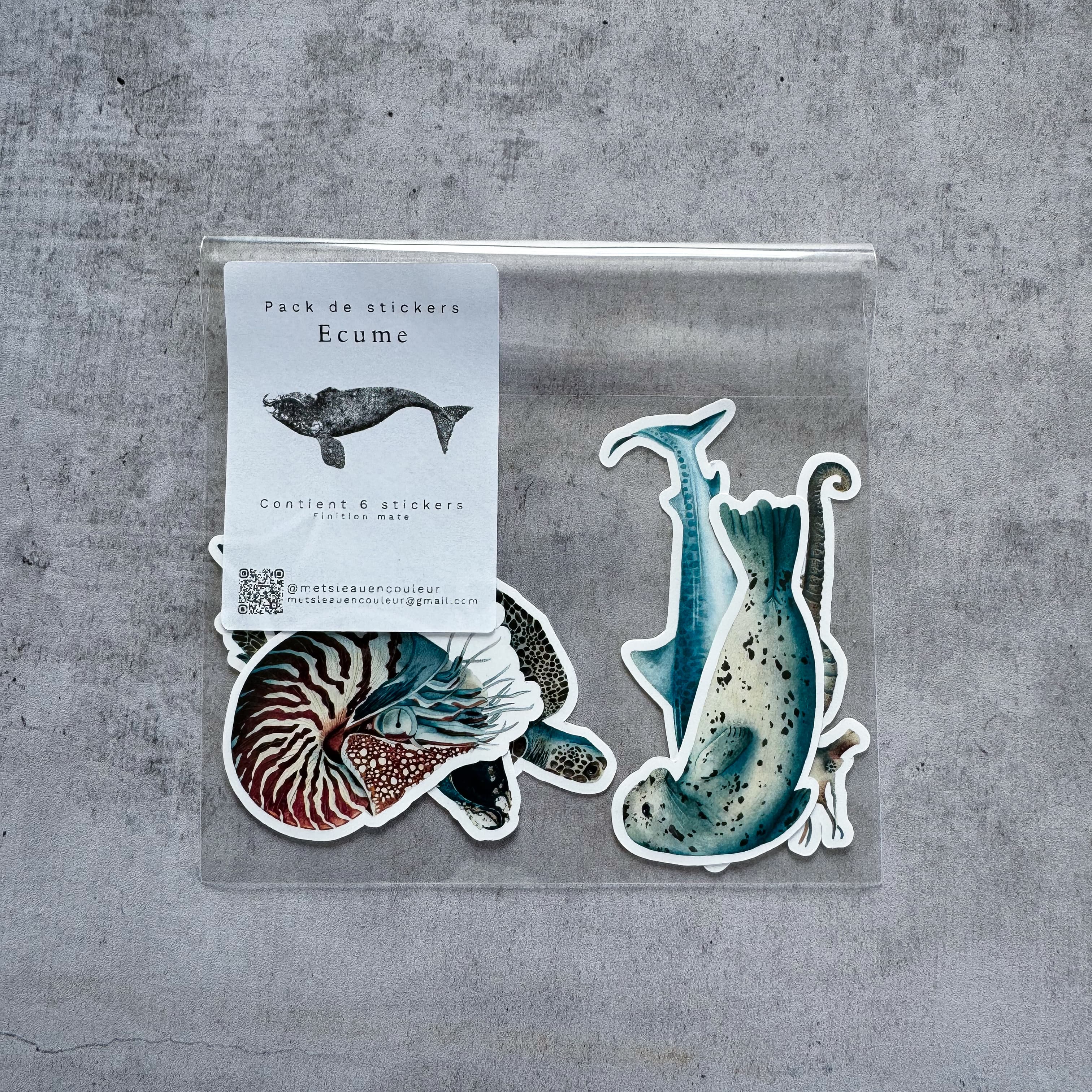 Pack mit 6 Stickern — Meeresschaum — Foto 2
