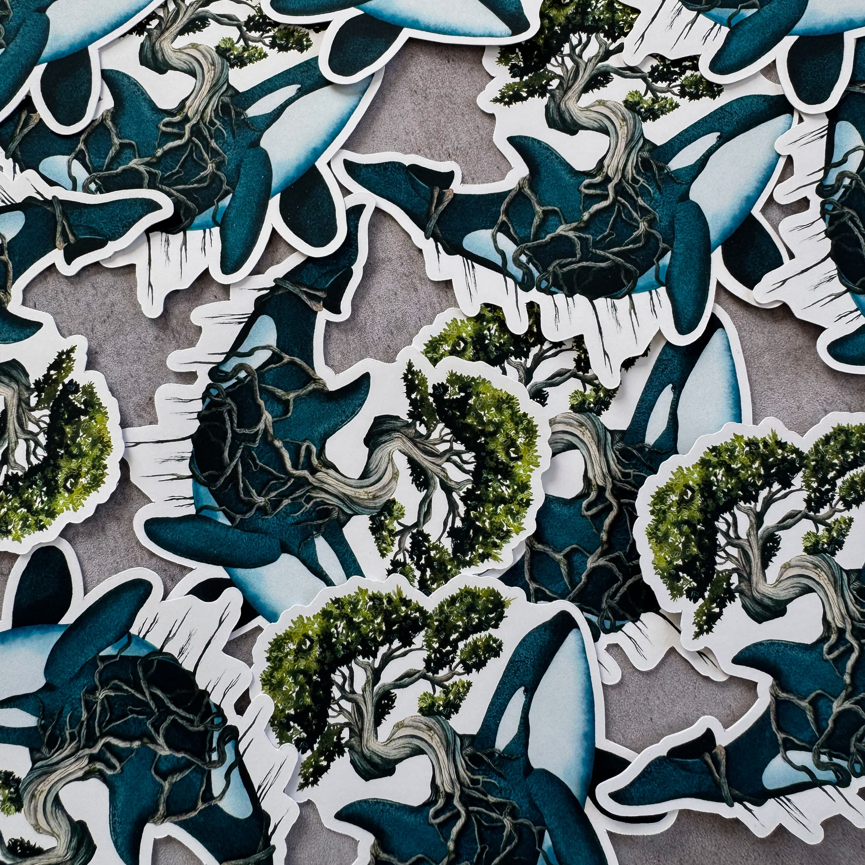 Sticker — Wald-Orca — matte Ausführung — Foto 4