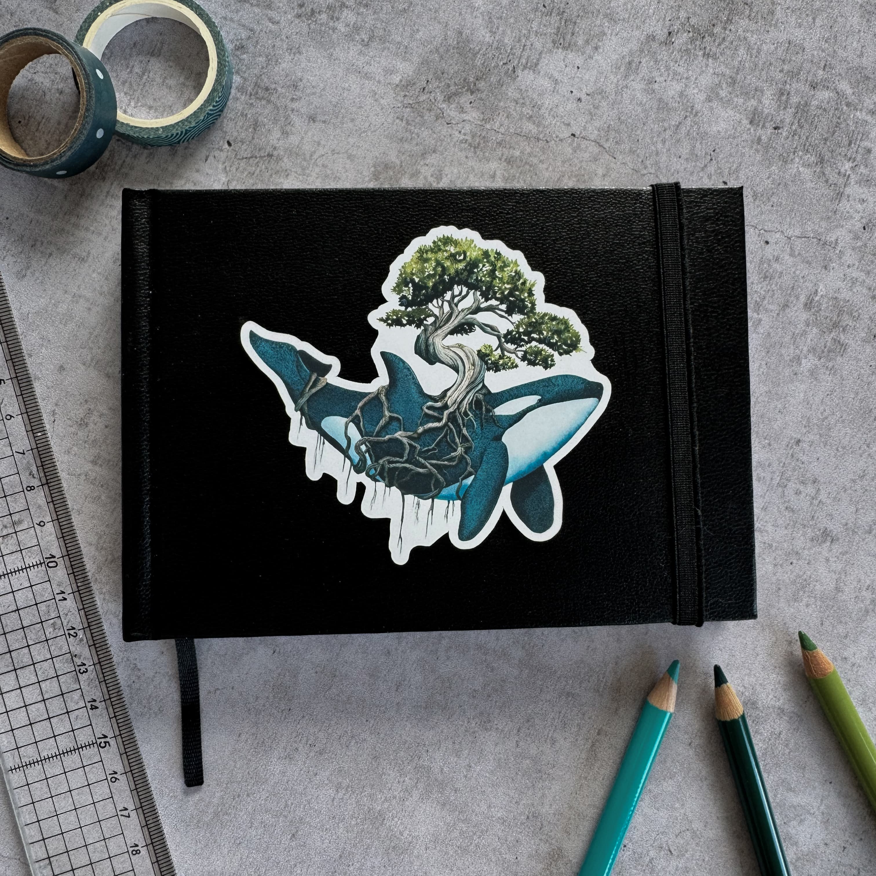 Sticker — Wald-Orca — matte Ausführung — Foto 2