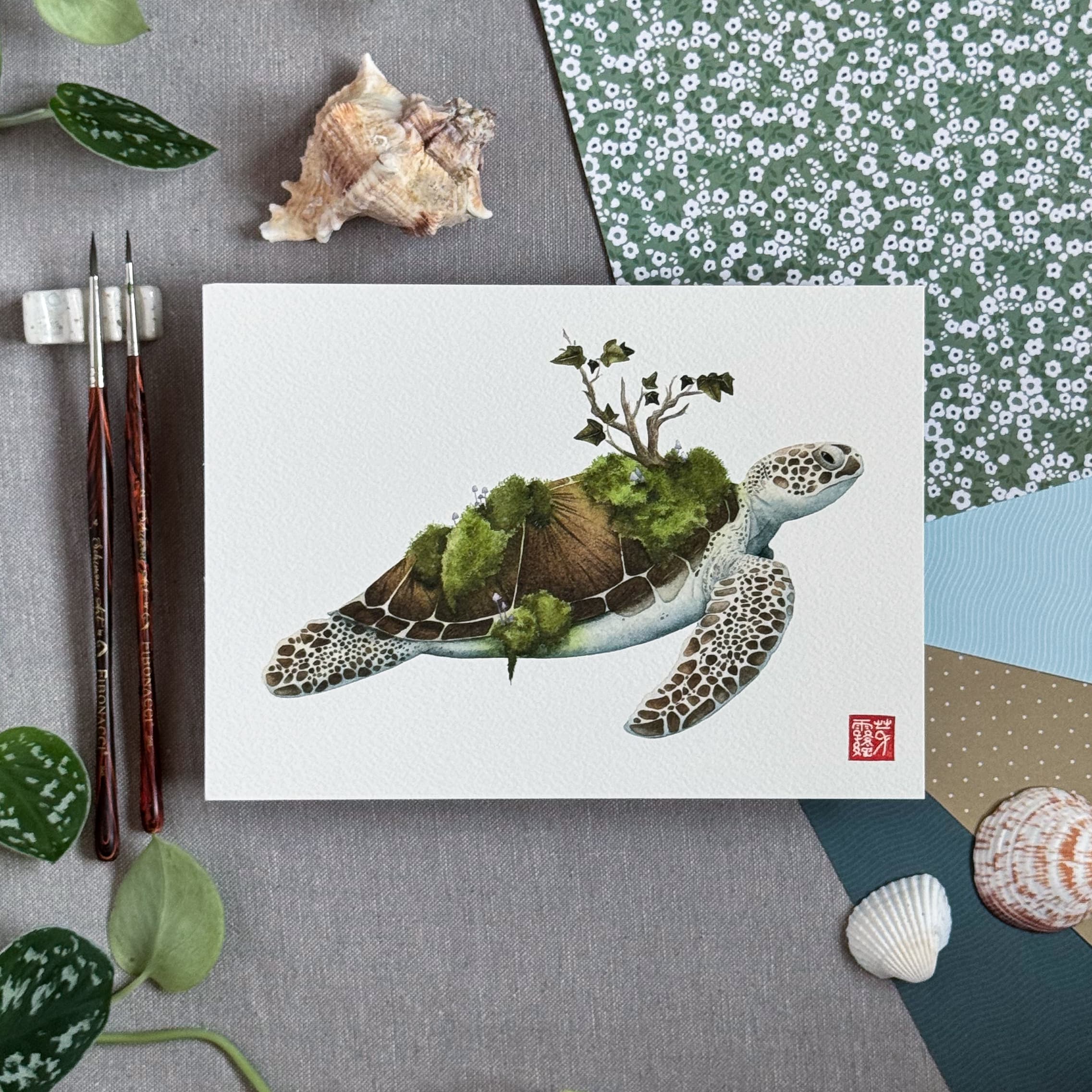 La Tortue des frondaisons (Foliage Turtle) — Fine Art Print — photo 2