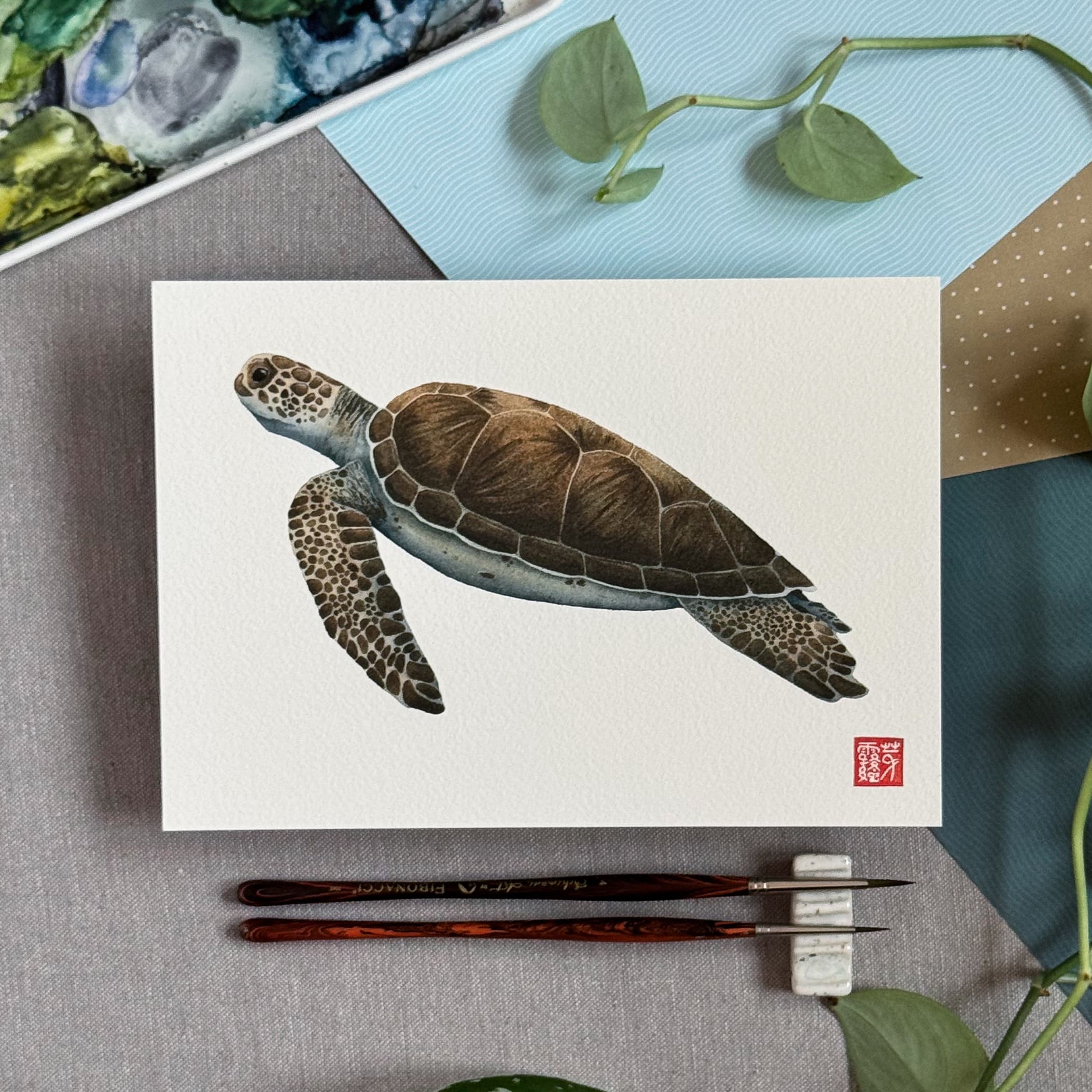 La Tortue verte (Green Sea Turtle) — Fine Art Print — photo 1