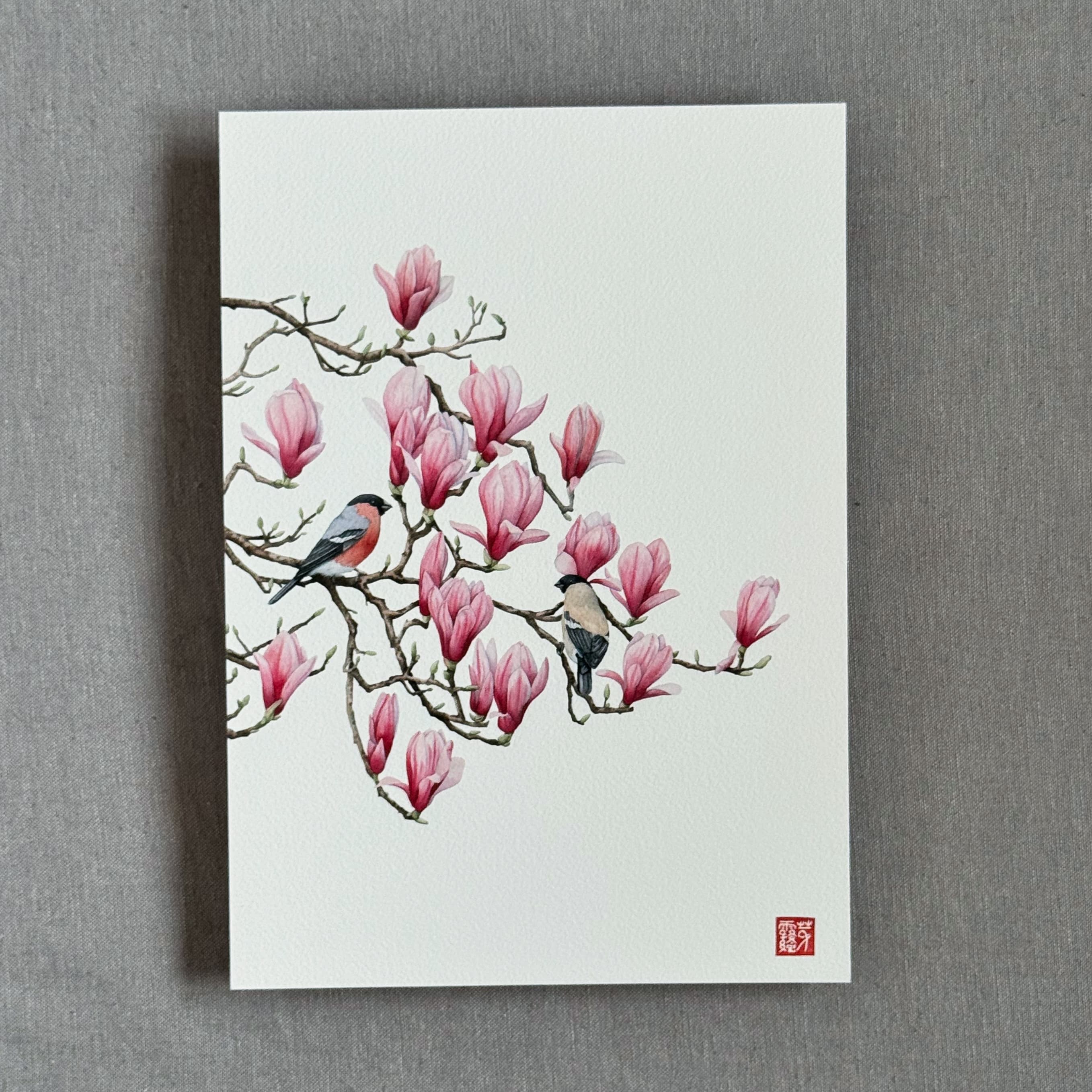 Le Magnolia et les bouvreuils (Magnolia and Bullfinches) — Fine Art Print