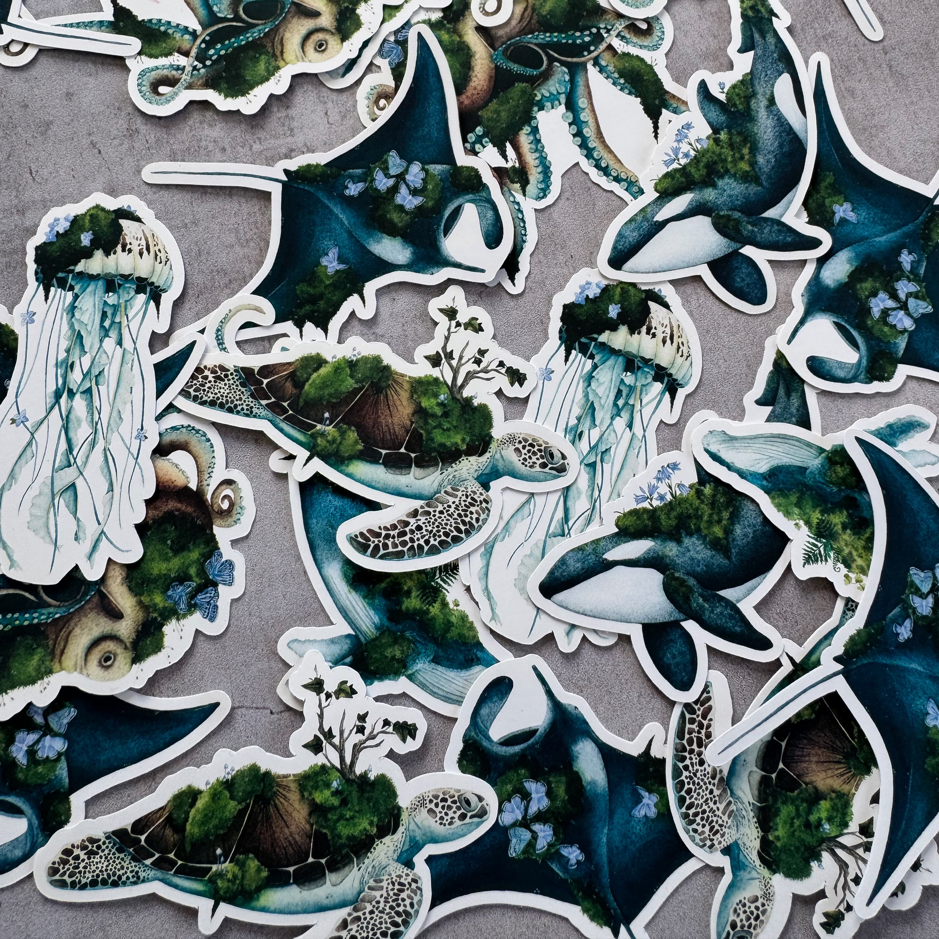 Pack mit 10 Stickern — Meereswald — Foto 4