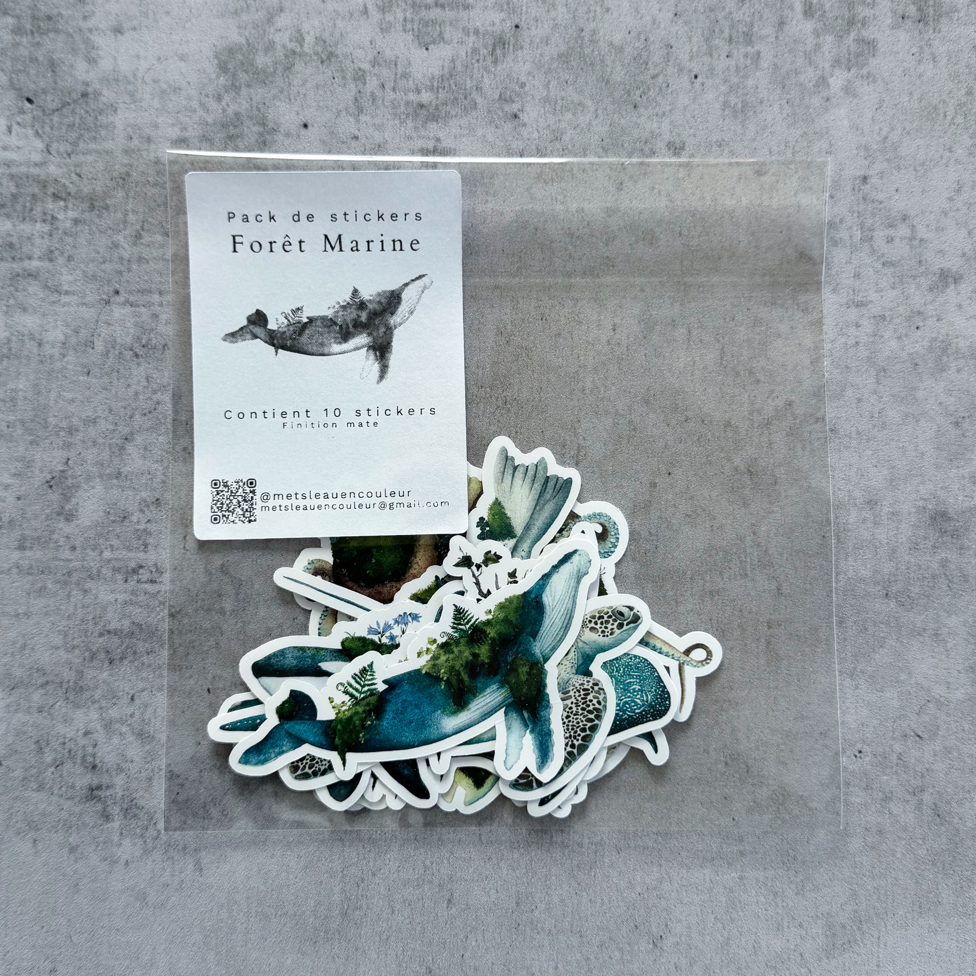 Pack mit 10 Stickern — Meereswald — Foto 2