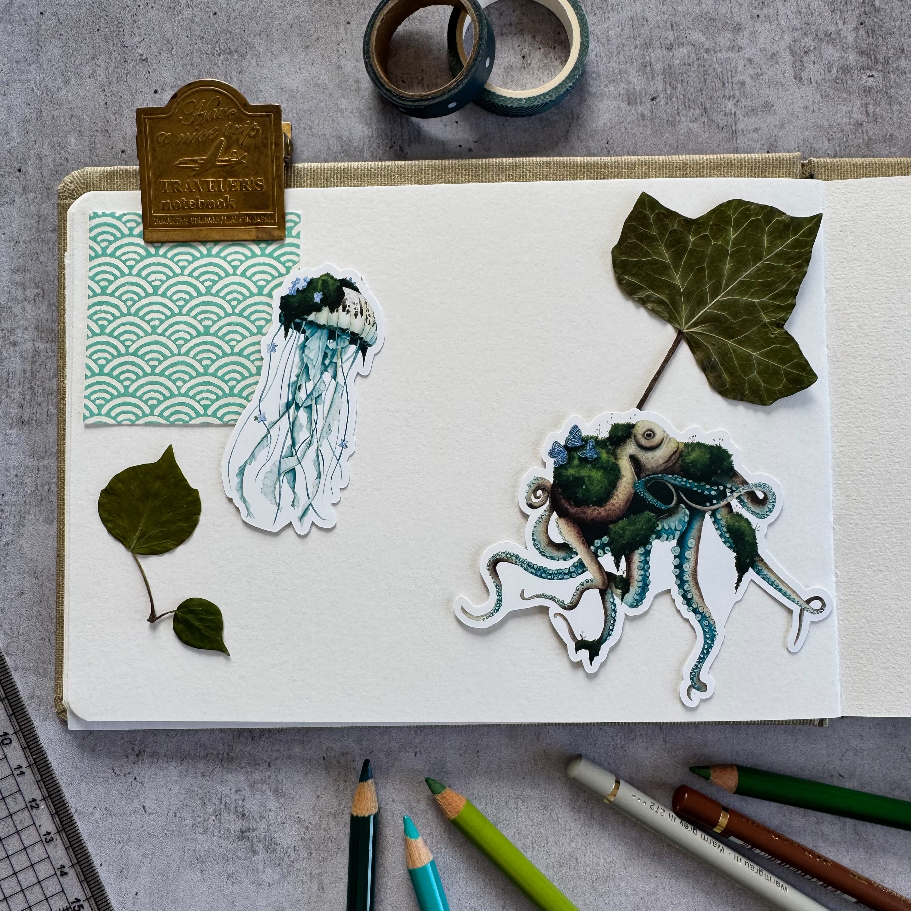 Pack mit 10 Stickern — Meereswald — Foto 3