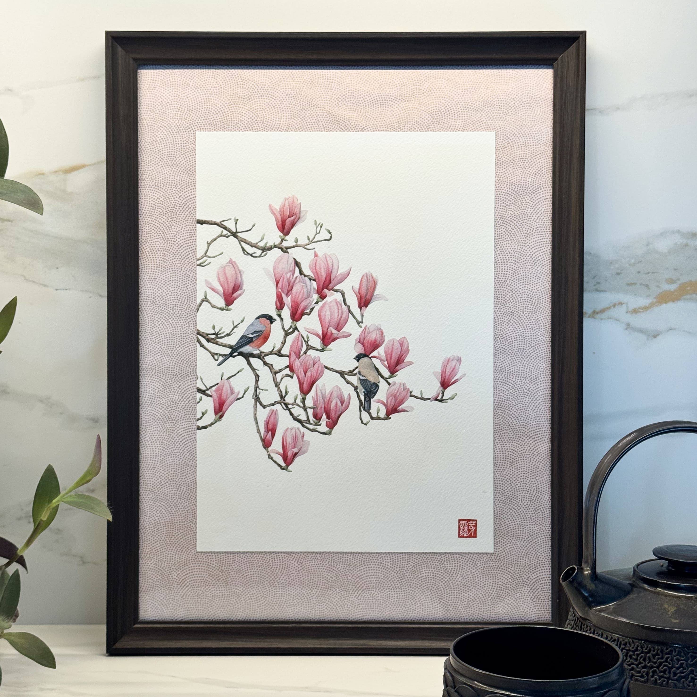 Le Magnolia et les bouvreuils - Reproduction Fine Art — photo 4