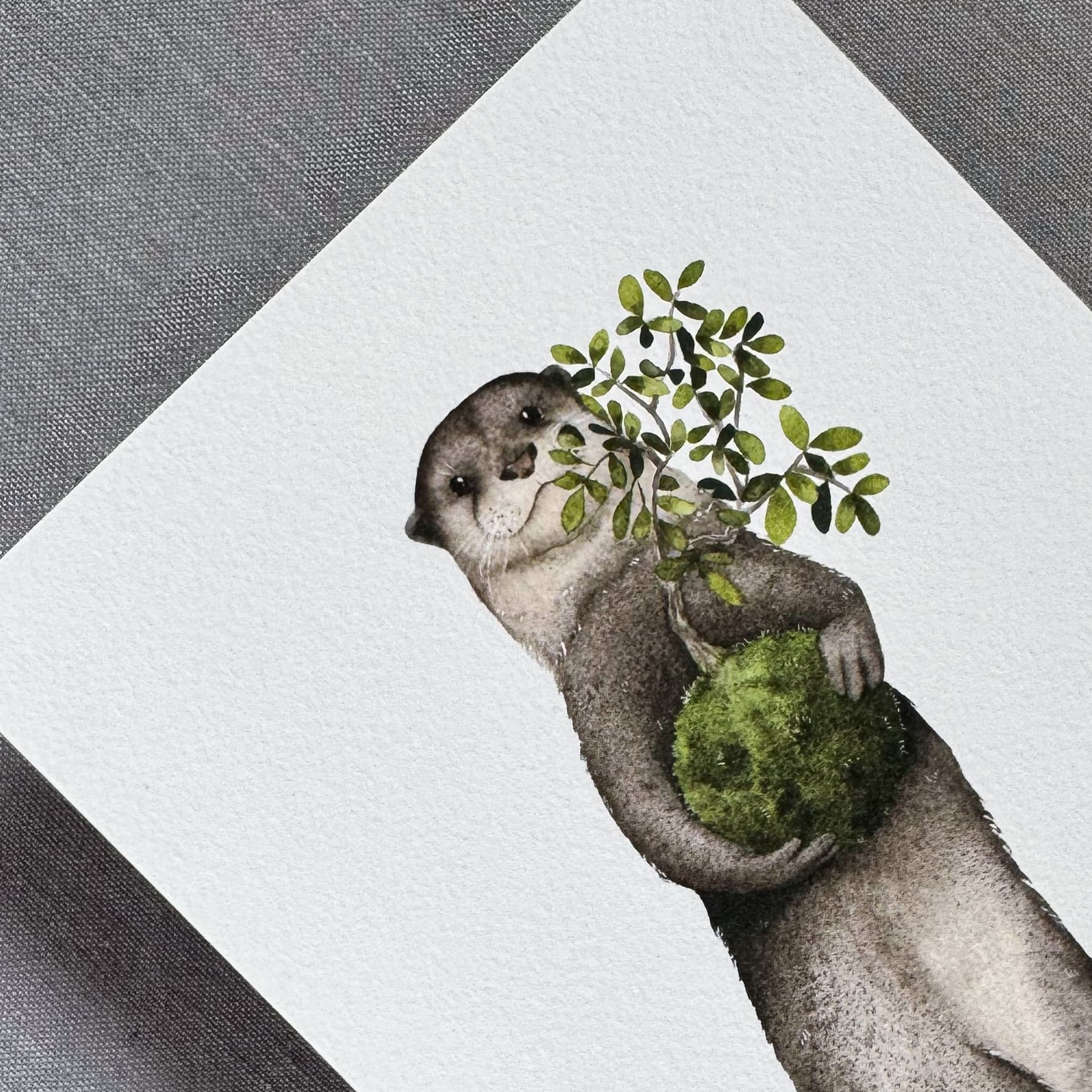 La Loutre au kokedama - Reproduction Fine Art — photo 3