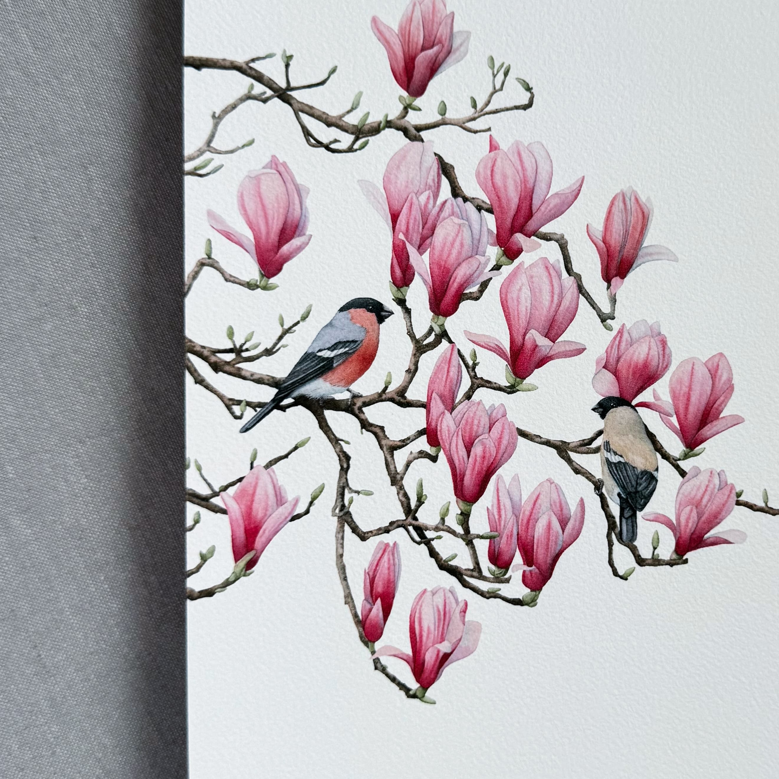 Le Magnolia et les bouvreuils - Reproduction Fine Art — photo 3