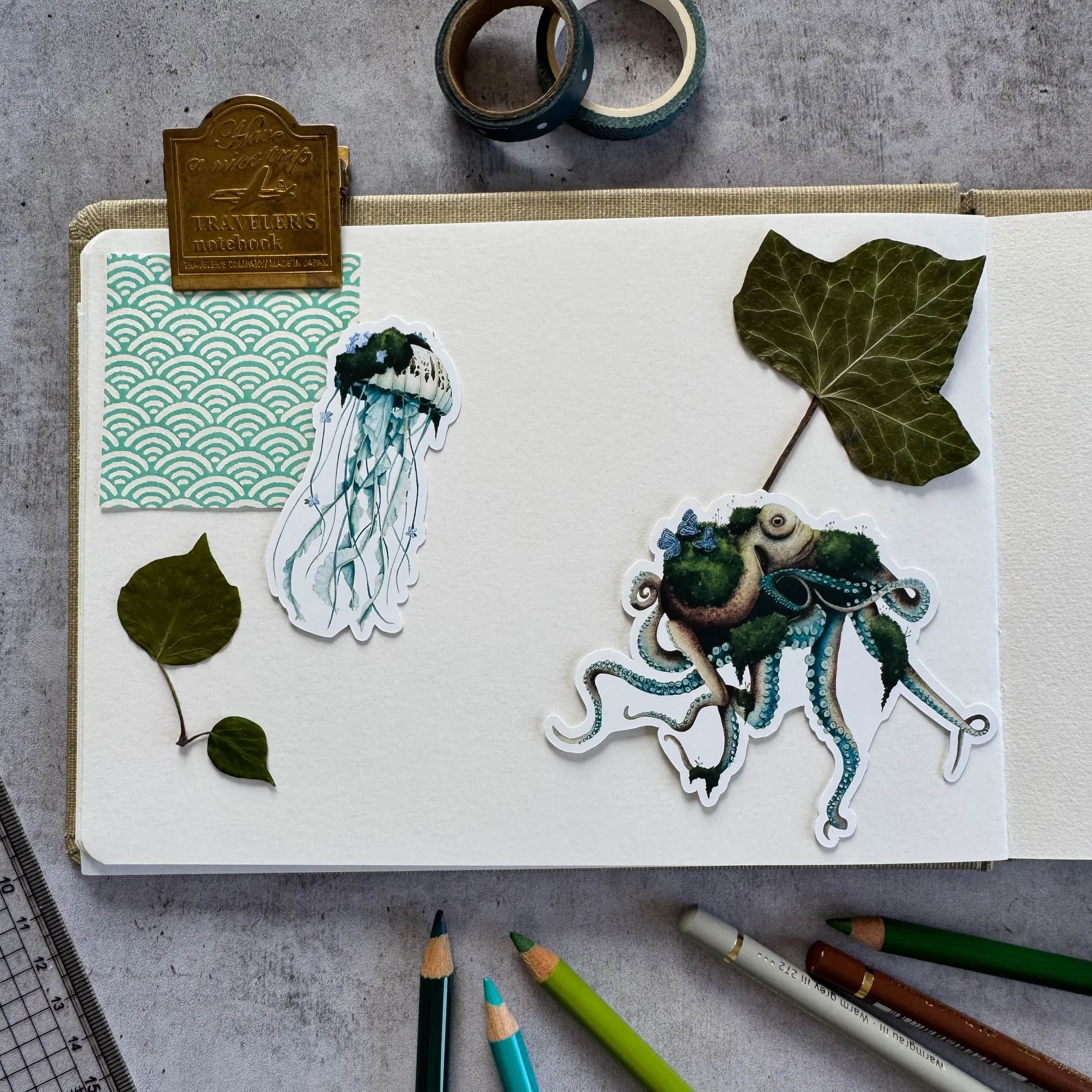 Pack de 10 stickers - Forêt Marine, foto 3