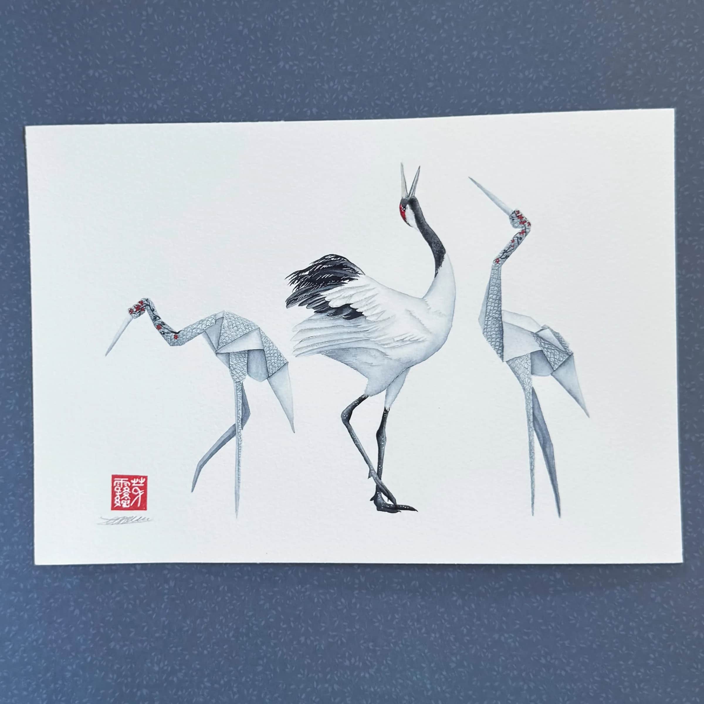Three Cranes, Two Origami