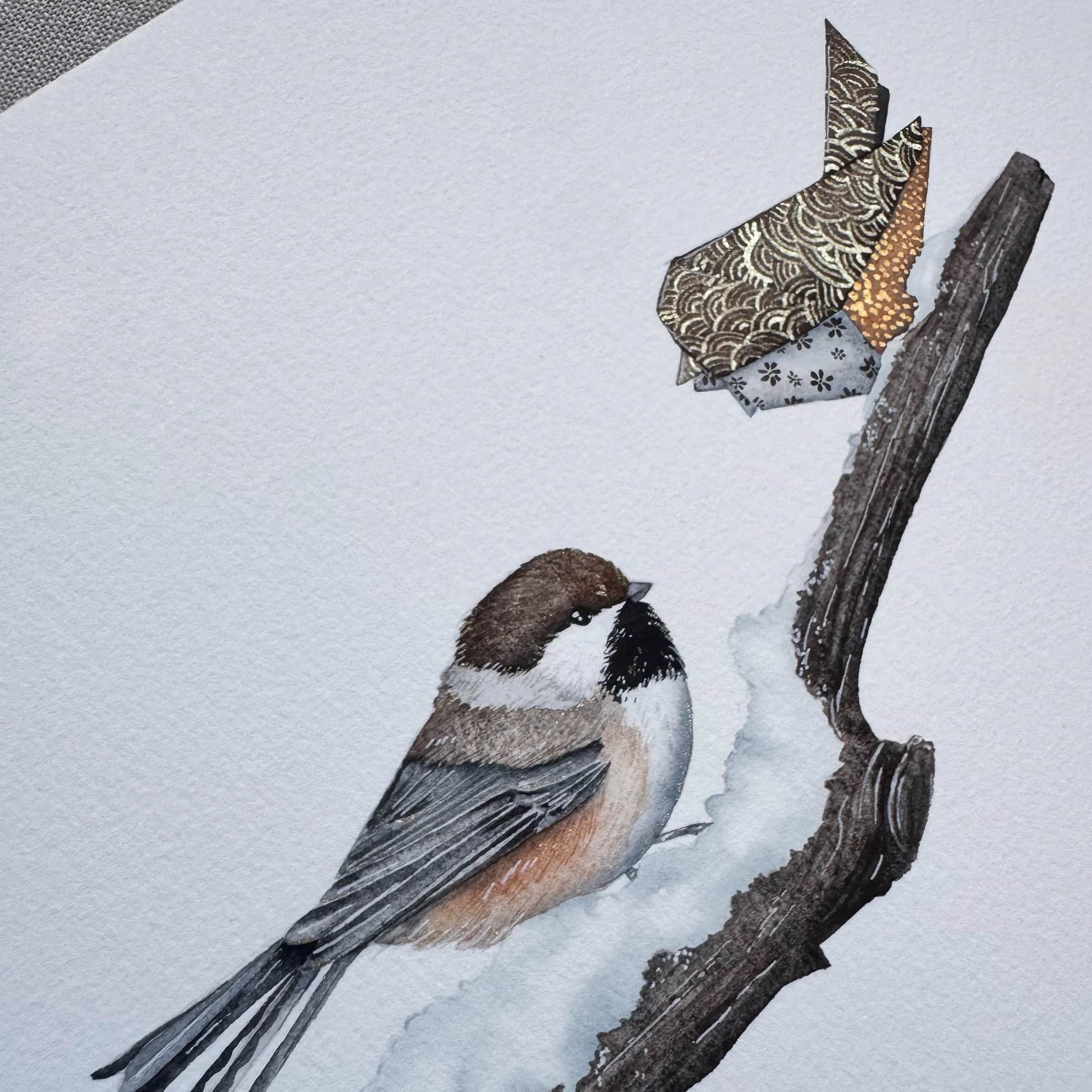 Two Birds, an Origami, and a Branch, photo 2