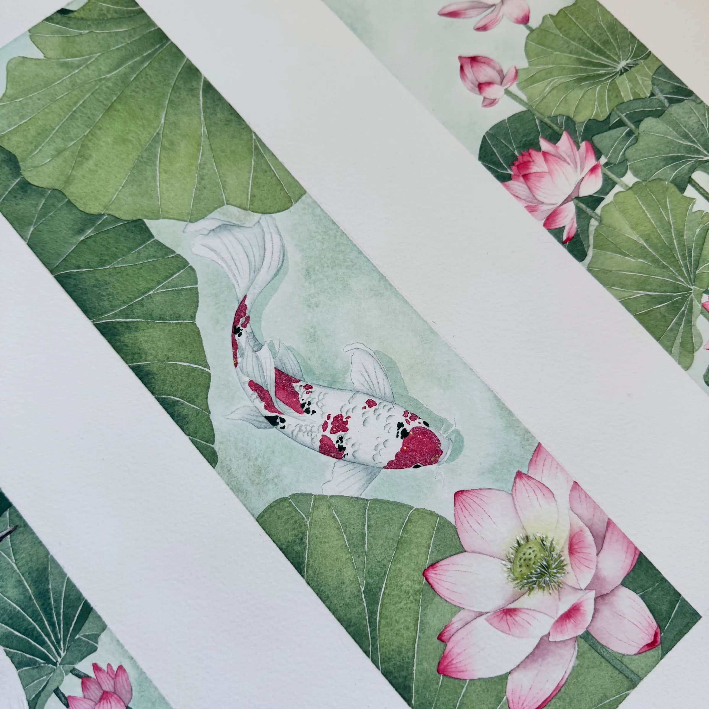 Triptyque étang japonais, foto 3