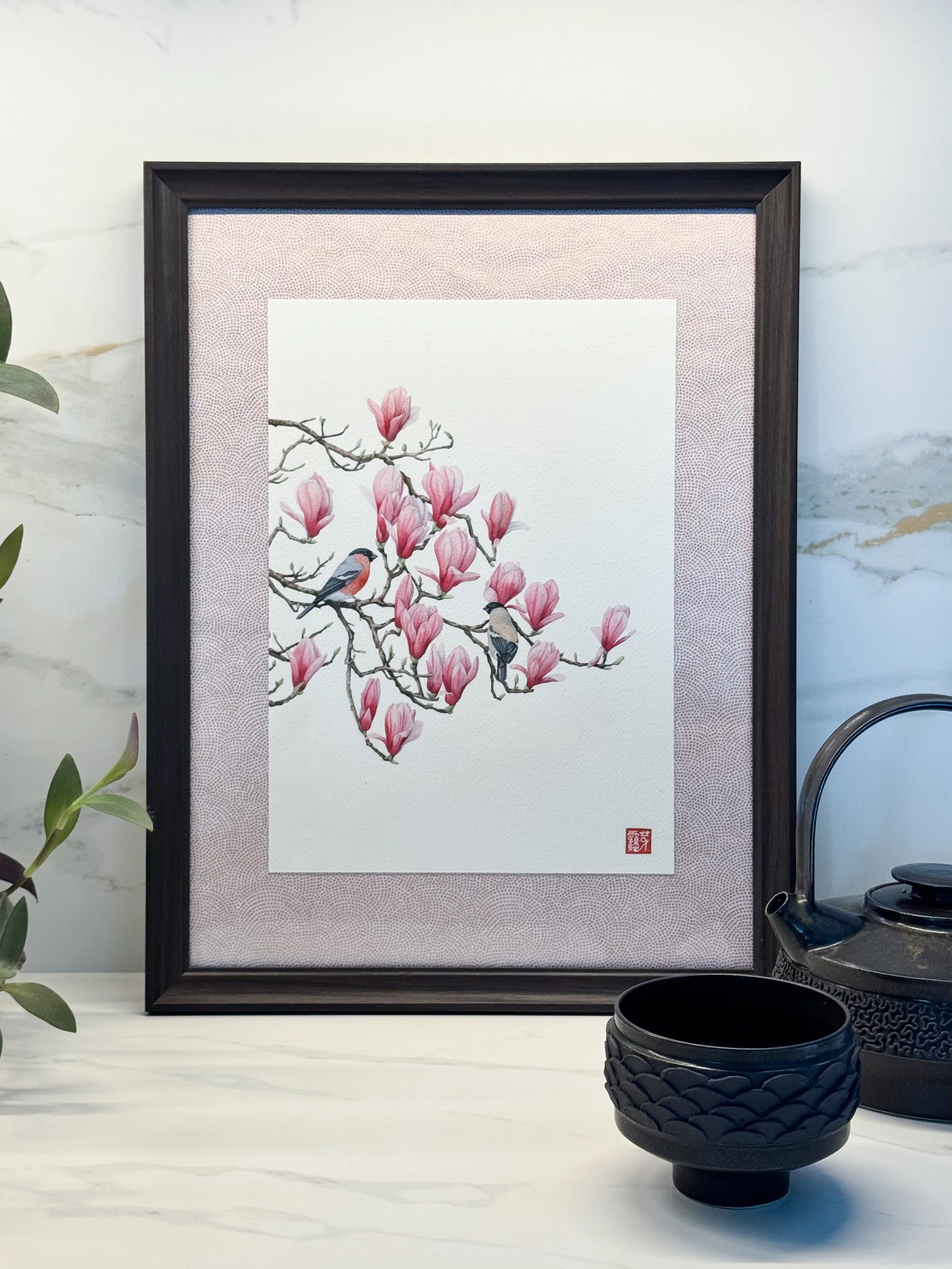 Aquarelle encadrée, Mets l'eau en couleur
